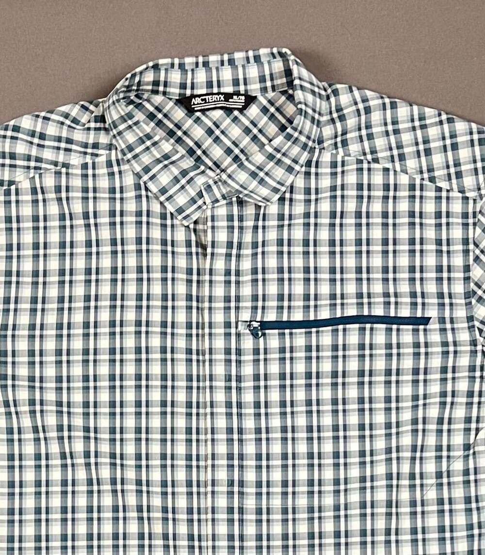 Arcteryx Skyline Plaid Long Sleeve Button Shirt Size XL Blue White